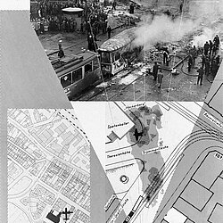 Flugbahn und Lagebild der Absturzstelle erstellt durch die Branddirektion. | Quelle: Archiv BFM
