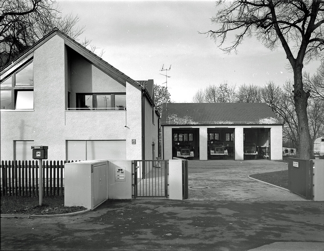 Erster Neubau, das Gerätehaus der Abteilung Oberföhring in der Muspillistraße